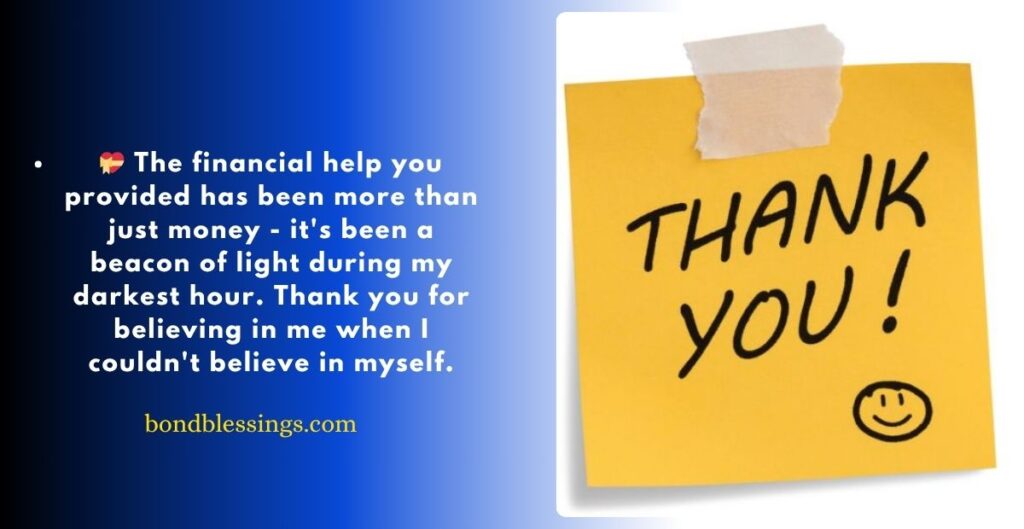 Appreciation Message for Financial Support from Friends