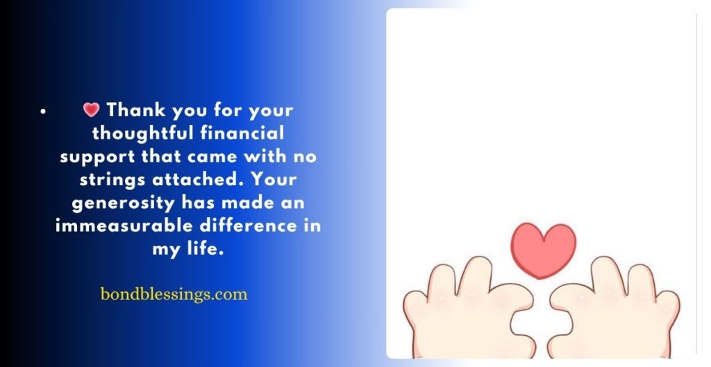 Gratitude Message for Financial Help During Hard Times