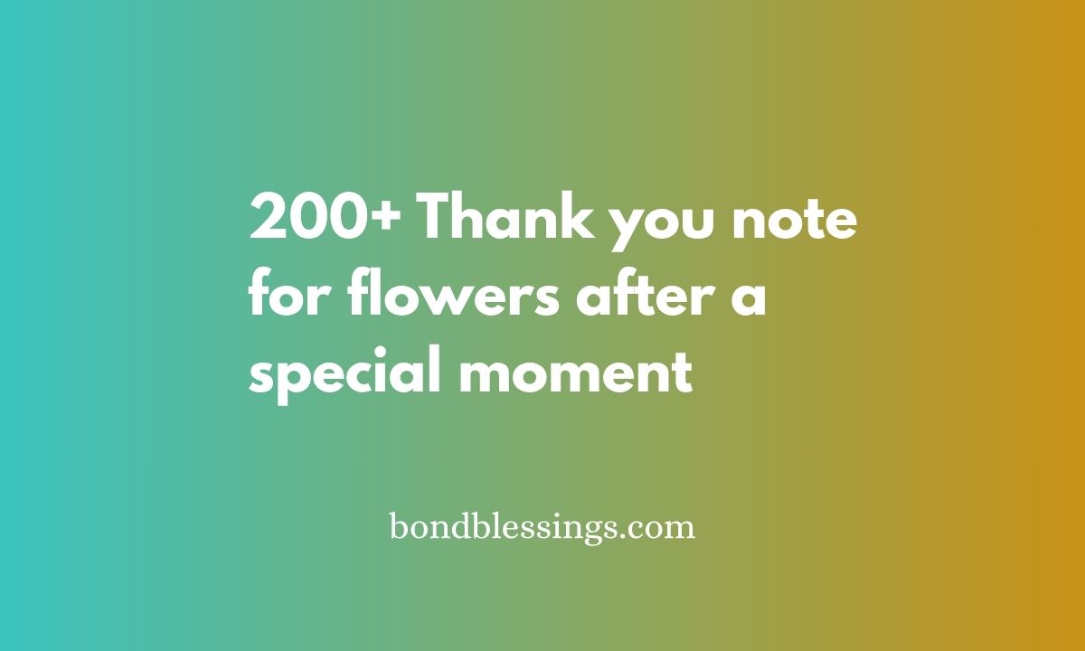 thank you note for flowers